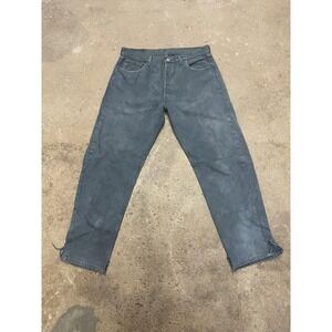 Vintage Levis 501 Jeans Mens 36x30 Gray Charcoal Regular Fit Button Fly USA 90s